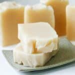 Sliced and cured natural olive oil soaps.
