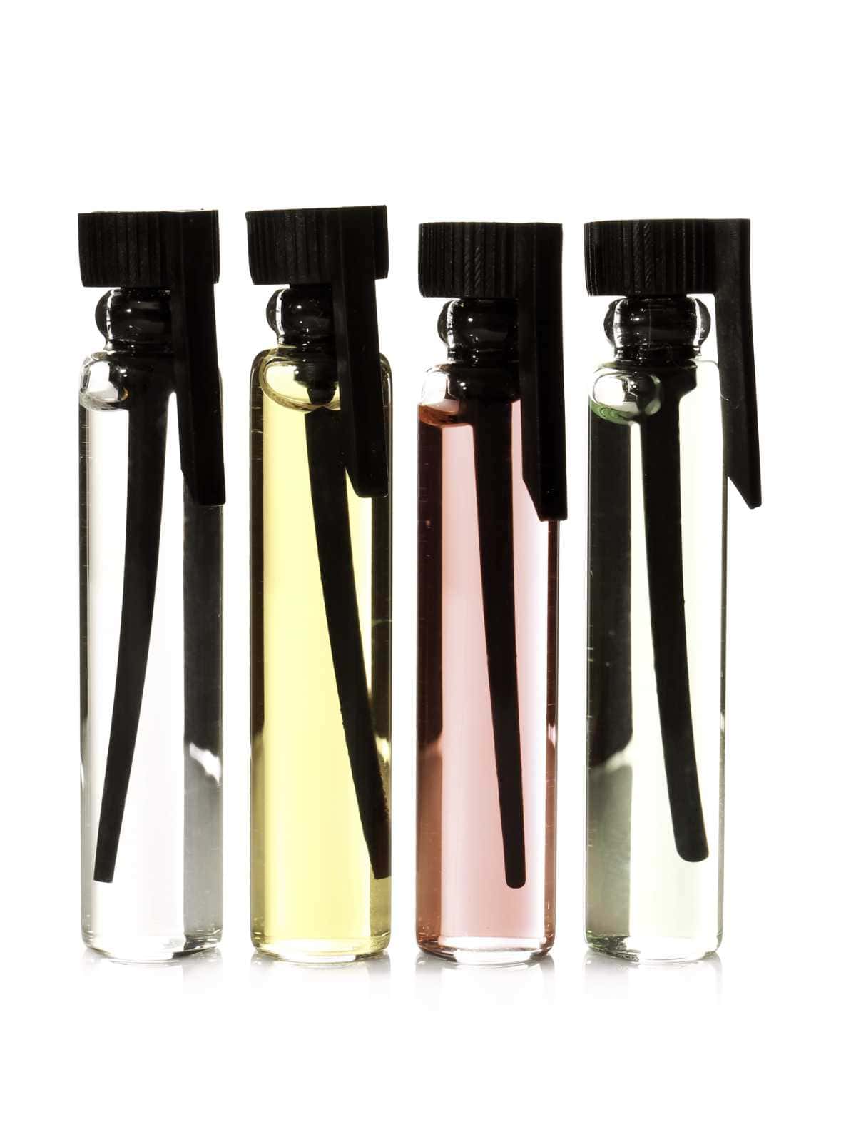 glass fragrance sampler vials.