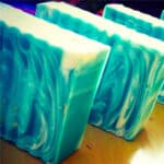 Sliced bars of cold process soap made from grocery store oils.